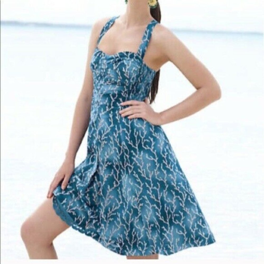 HD in Paris Acropora Coral Dress Size 6 z8
